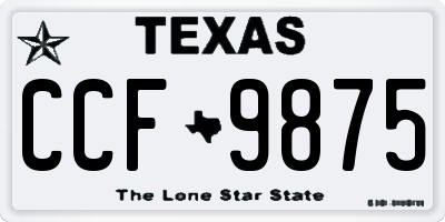 TX license plate CCF9875