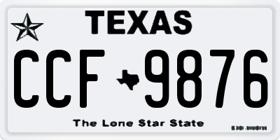 TX license plate CCF9876