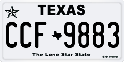 TX license plate CCF9883