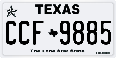 TX license plate CCF9885