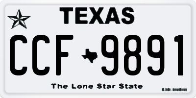 TX license plate CCF9891