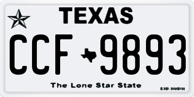 TX license plate CCF9893