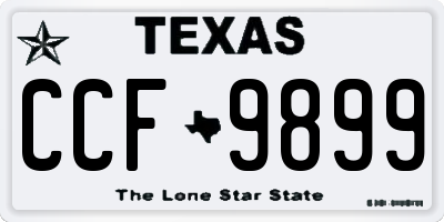 TX license plate CCF9899