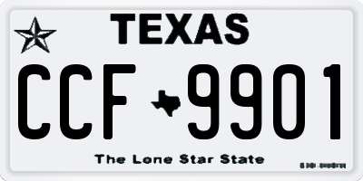 TX license plate CCF9901