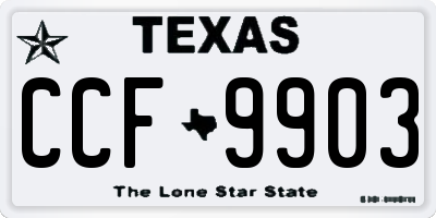TX license plate CCF9903