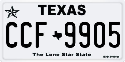 TX license plate CCF9905