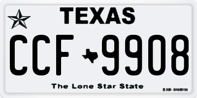 TX license plate CCF9908