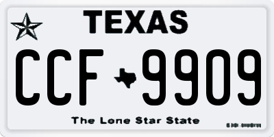 TX license plate CCF9909