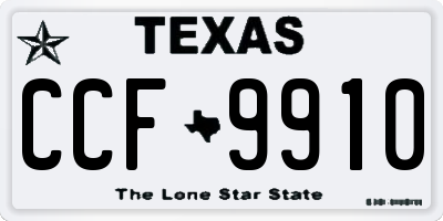 TX license plate CCF9910