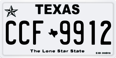 TX license plate CCF9912