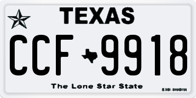TX license plate CCF9918