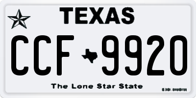 TX license plate CCF9920