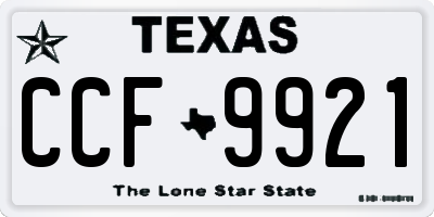 TX license plate CCF9921