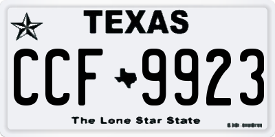TX license plate CCF9923