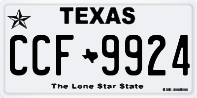 TX license plate CCF9924