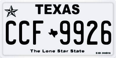 TX license plate CCF9926