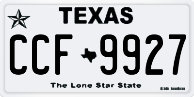 TX license plate CCF9927