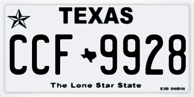 TX license plate CCF9928
