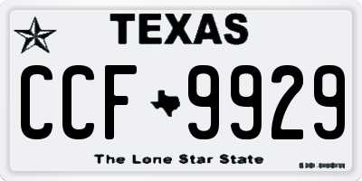 TX license plate CCF9929