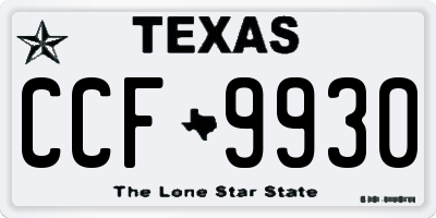 TX license plate CCF9930