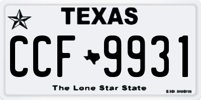 TX license plate CCF9931
