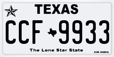 TX license plate CCF9933