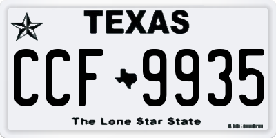 TX license plate CCF9935