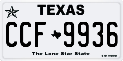 TX license plate CCF9936