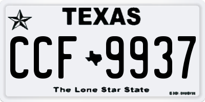 TX license plate CCF9937