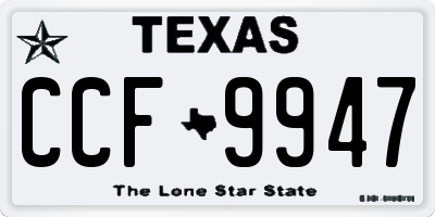 TX license plate CCF9947