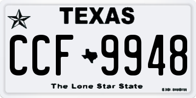 TX license plate CCF9948