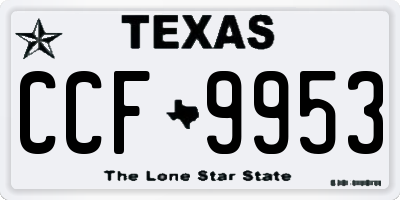 TX license plate CCF9953