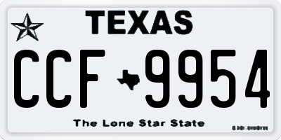TX license plate CCF9954