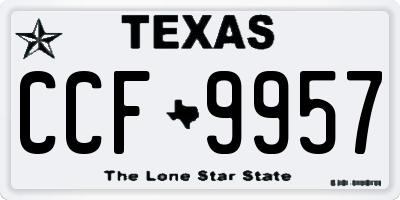 TX license plate CCF9957