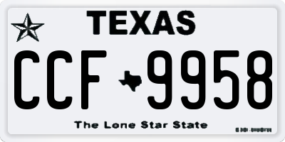TX license plate CCF9958
