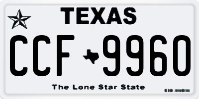 TX license plate CCF9960