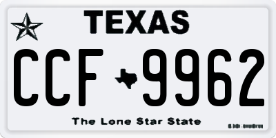 TX license plate CCF9962