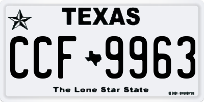 TX license plate CCF9963