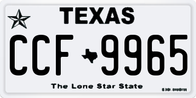 TX license plate CCF9965