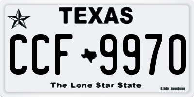 TX license plate CCF9970
