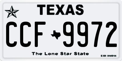 TX license plate CCF9972