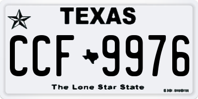 TX license plate CCF9976