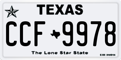 TX license plate CCF9978