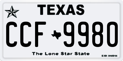 TX license plate CCF9980