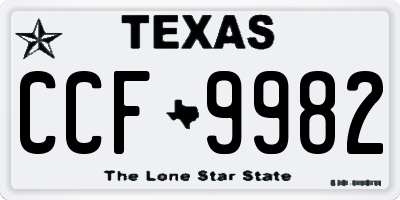 TX license plate CCF9982