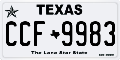 TX license plate CCF9983