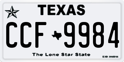 TX license plate CCF9984