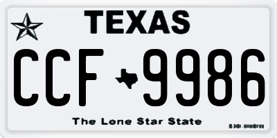 TX license plate CCF9986