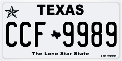 TX license plate CCF9989