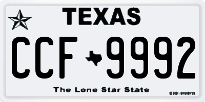 TX license plate CCF9992